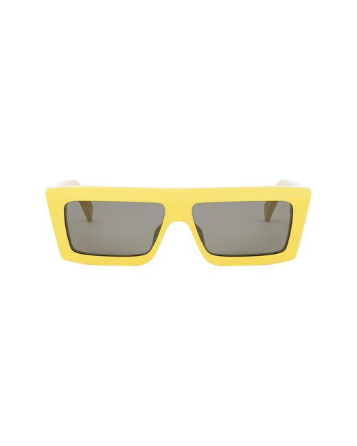 Céline Yellow Monochroms 57mm Rectangular Sunglasses