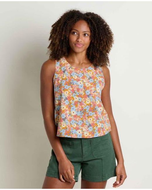 Toad & Co. Green Sunkissed Button Back Tank