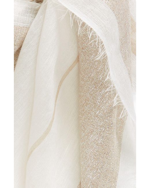 Jane Carr Natural The Solitaire Metallic Long Scarf