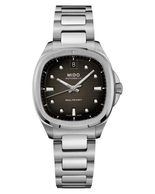 MIDO Metallic Multifort Square Automatic Bracelet Watch, 35Mm