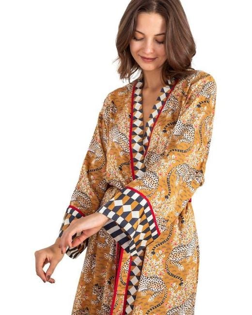 Printfresh Brown Eco Satin Robe