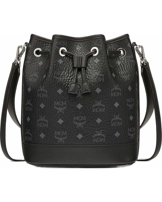 MCM Black Dessau Drawstring Bag