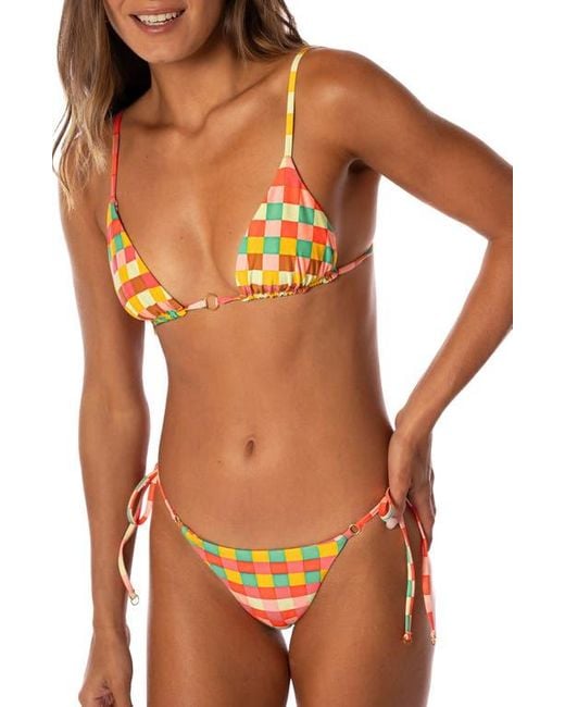 Maaji Orange Golden Gambit Coco Reversible Bikini Top