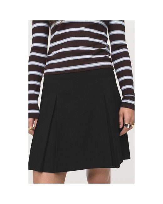 Mango Black Pleated Miniskirt