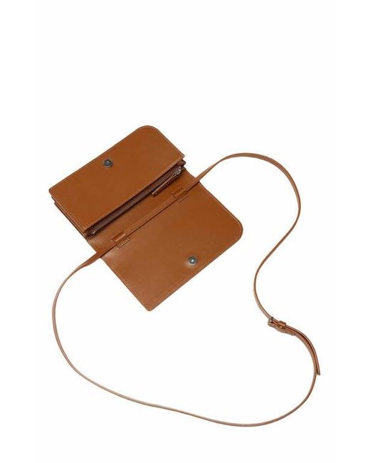 Want Les Essentiels De La Vie Brown Arch Smooth Leather Wallet On Strap