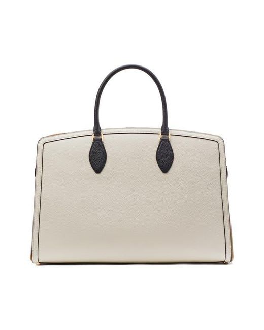 Kate Spade Natural Hudson Colorblock Pebble Leather Satchel