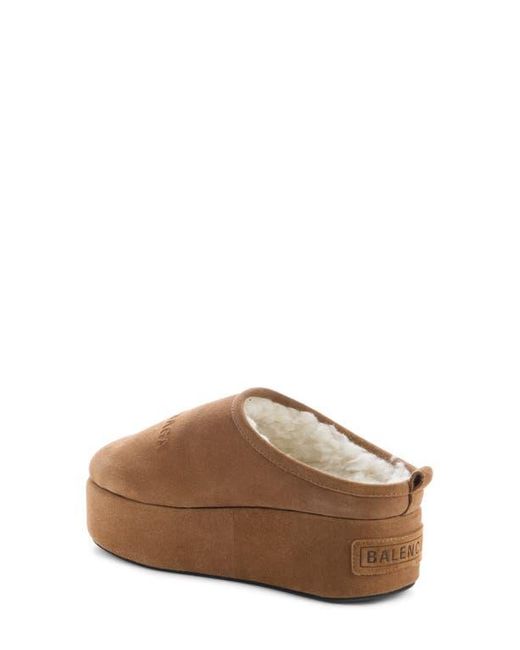 Balenciaga Brown Alaska Slide Platform Clog
