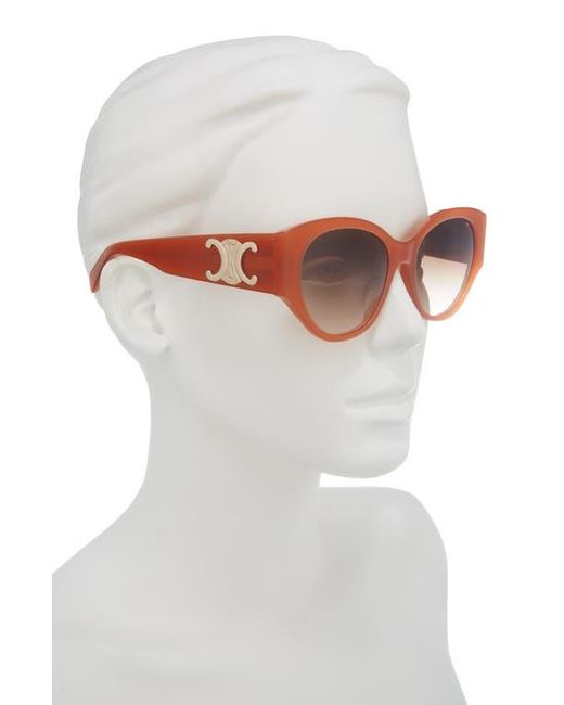 Céline Red Maxi Triomphe 55Mm Butterfly Sunglasses
