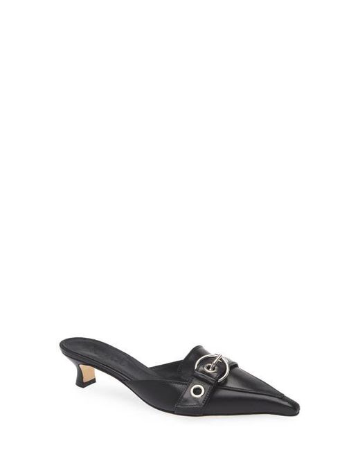 Aeyde White Danielle Grosgrain Pointed Toe Mule