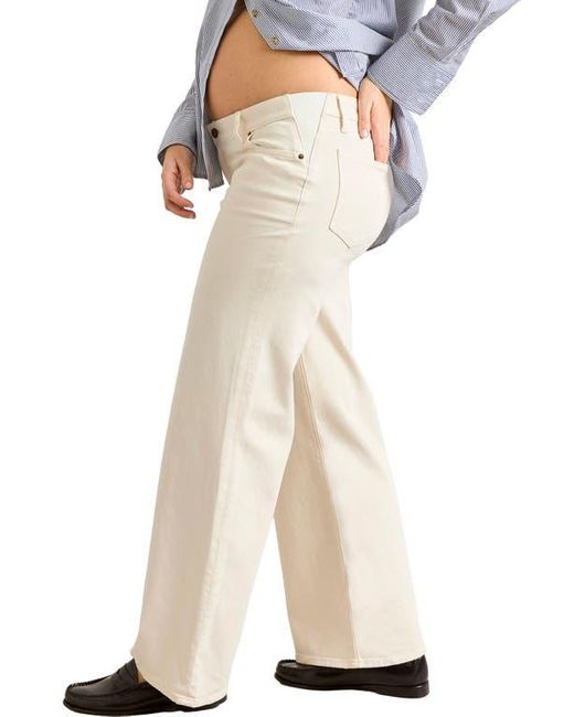 Hatch Collection Natural The Relaxed Wide Leg Maternity Jean