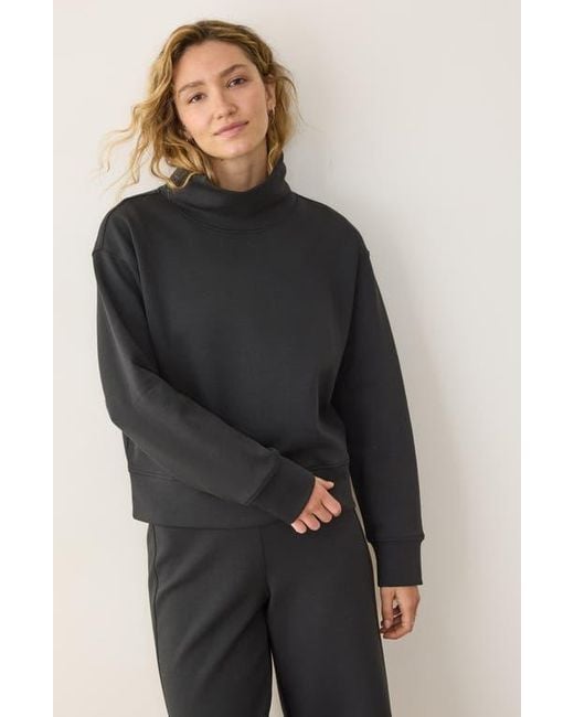 Marine Layer Black Nova Mock Neck Sweatshirt