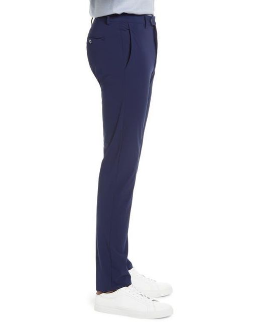 Zanella Blue Active Stretch Flat Front Pants for men