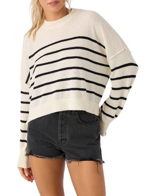 O'neill Sportswear Black Zephi Stripe Crop Sweater