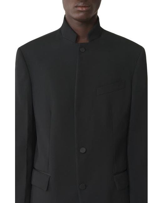 Lanvin Black Wool Jacket With Stand-Up Collar for men