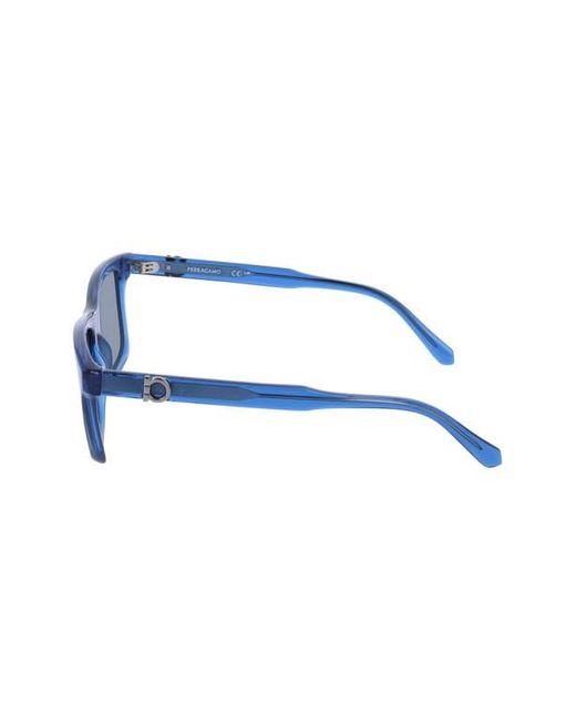 Ferragamo Blue 55Mm Rectangular Sunglasses for men