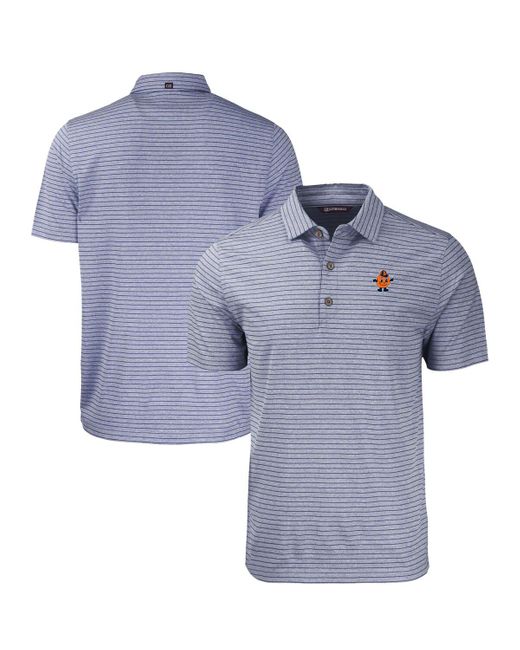 Cutter & Buck Blue Syracuse Orange Vault Forge Eco Heathered Stripe Stretch Recycled Polo At Nordstrom for men
