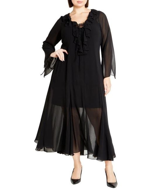 City chic ruffle dress clearance
