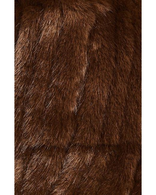 La Fiorentina Brown Faux Fur Bucket Hat