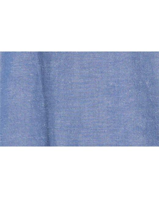 Vans Blue Lawson Short Sleeve Cotton & Linen Button-Up Shirt for men