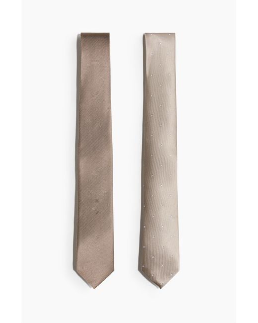 H&M White 2-Pack Ties for men