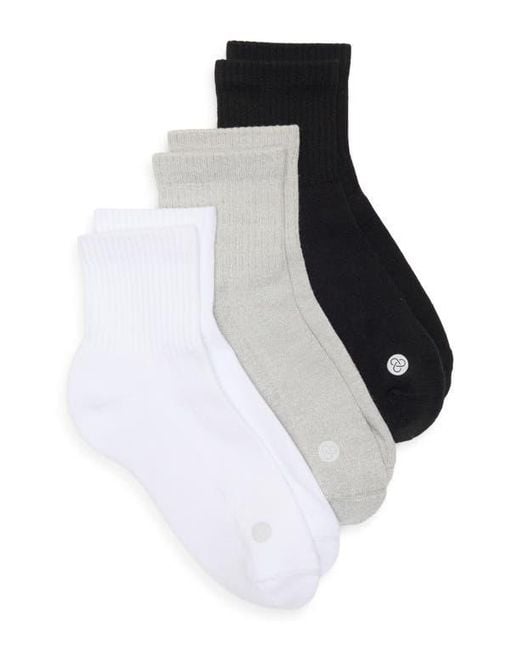 Zella Black Assorted 3-Pack Half Crew Socks
