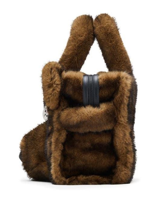 Marc Jacobs Brown The Medium Teddy Faux Fur Tote