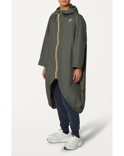 K-Way Green Rennes Waterproof Packable Rain Poncho