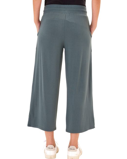 Threads For Thought Blue Carrie Feather Fleece Crop Wide Leg Sweatpants
