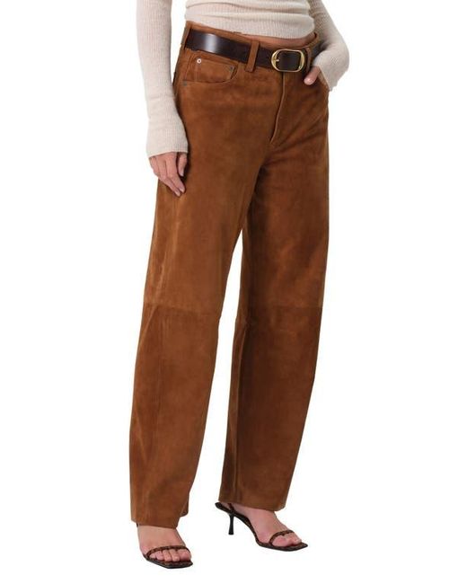 Citizens of Humanity Brown Miro High Waist Suede Barrel Jeans