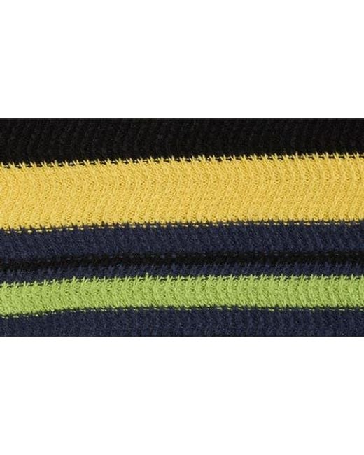 Pleasures Black Cooper Stripe Long Sleeve Polo Sweater for men