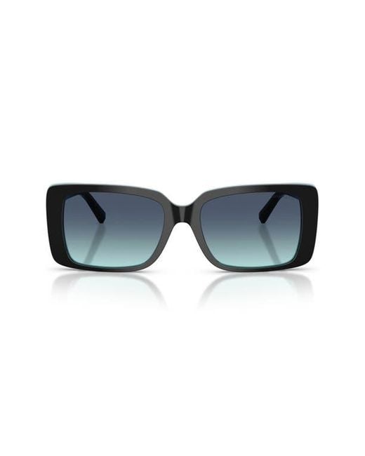 Tiffany & Co Blue 55Mm Gradient Rectangular Sunglasses