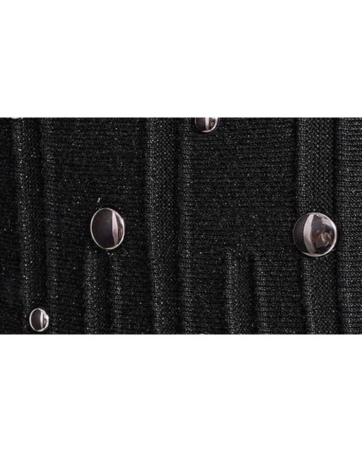 DKNY Black Studded Metallic Miniskirt