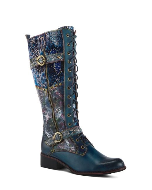 Spring Step Blue Vaneyck Knee High Boot