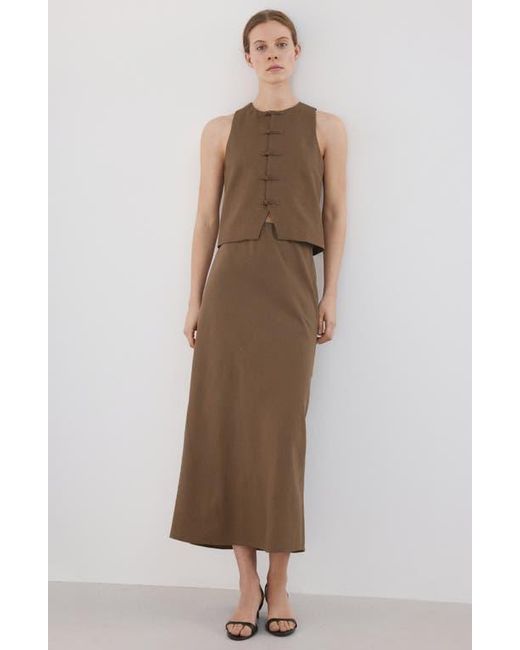 Mango Brown Toggle Closure Vest