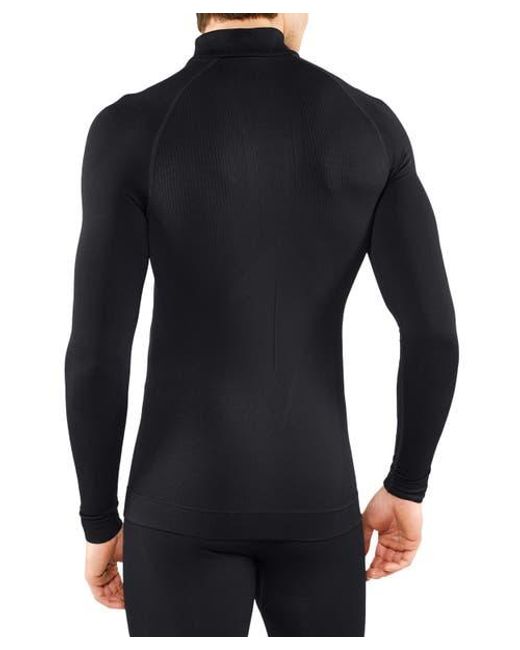 Falke Black Maximum Warm Zip Base Layer Top for men