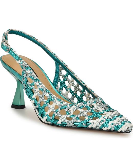 Nine West Yurri Women's Kitten Heel Dress Slingback Pumps