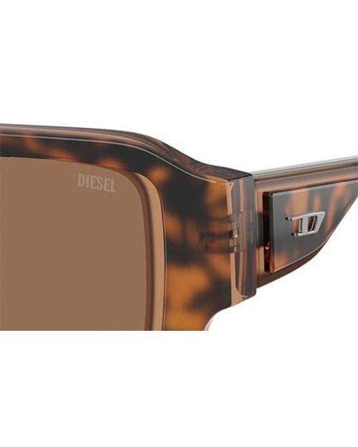 DIESEL Brown 52Mm Rectangular Sunglasses