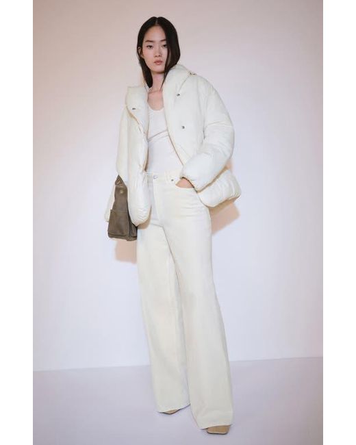 Mango White Wide Leg Corduroy Jeans