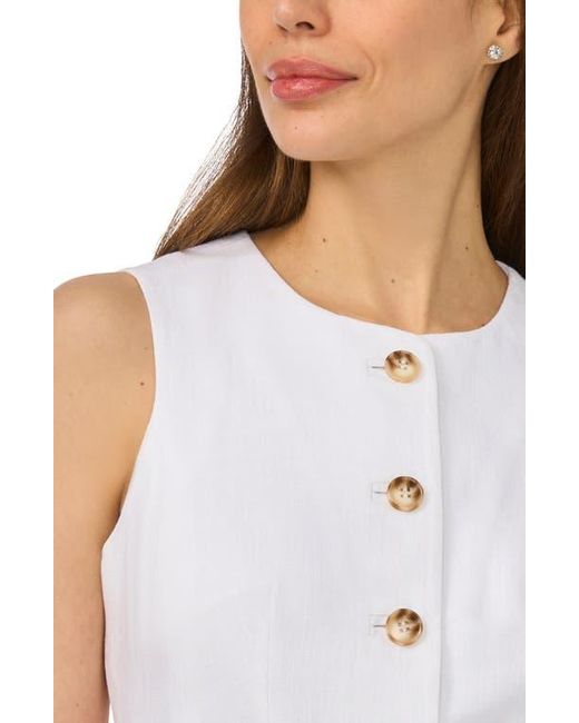 Cece White Front Button Fitted Vest