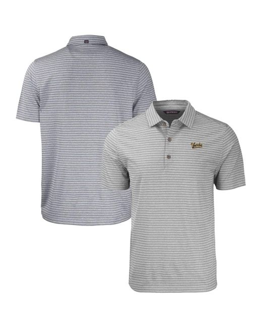Cutter & Buck Gray Vanderbilt Commodores Vault Forge Eco Heathered Stripe Stretch Recycled Polo At Nordstrom for men