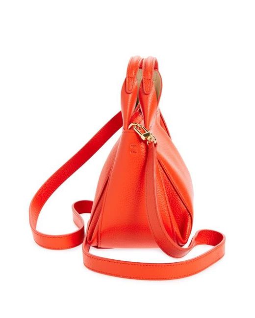 REE PROJECTS Red Mini Avy Pebbled Leather Top Handle Bag