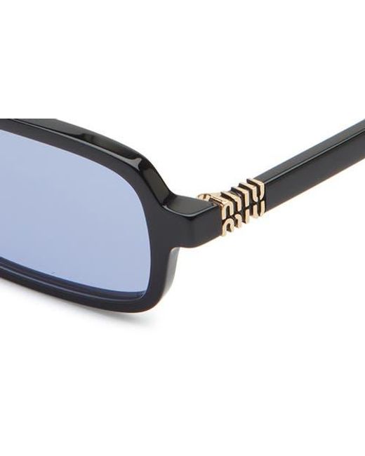 Miu Miu Blue 52Mm Rectangular Sunglasses