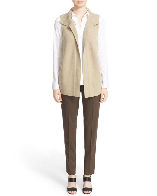 Lafayette 148 New York Irving Stretch Wool Pants in Natural | Lyst
