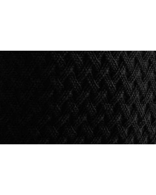 Bugatchi Black Johnny Collar Basket Stitch Cotton Blend Polo Sweater for men
