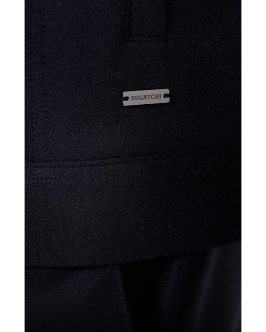 Bugatchi Blue Knit Trucker Jacket for men