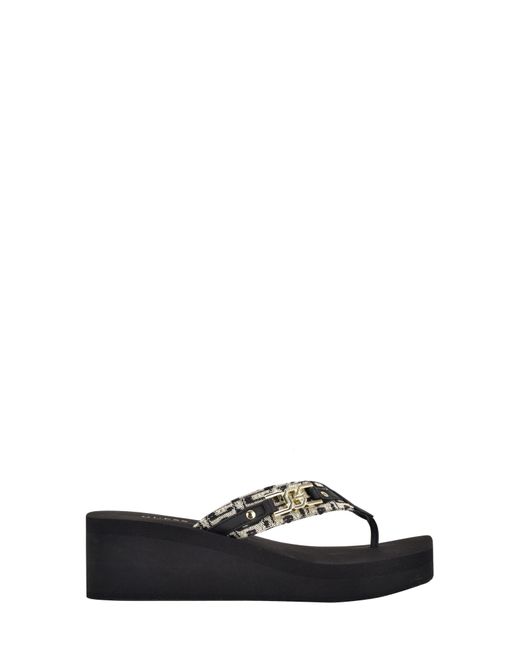 guess siarra wedge flip flop