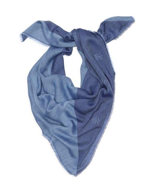 Rag & Bone Blue Geo Dagger Wool Blend Square Scarf