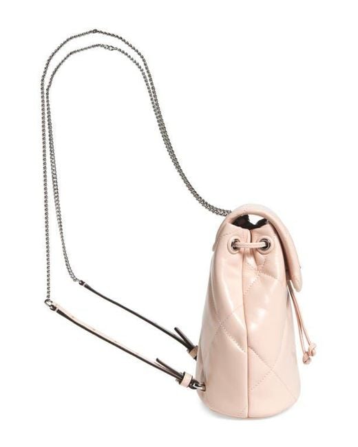 Tory Burch Pink Small Kira Diamond Quilted Leather Backpack