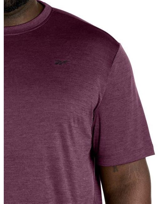 Reebok Purple Big & Tall Id Train Melange Performance Tee for men