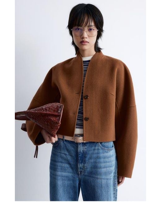 & Other Stories Brown Double Wool Blend Jacket